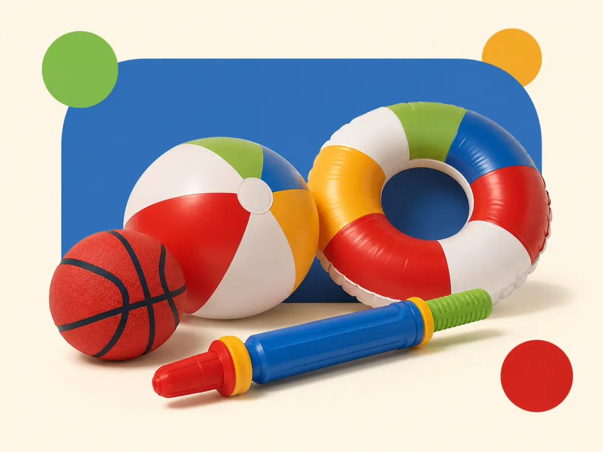 Outdoor play toys in the KiddieLoot color palette
