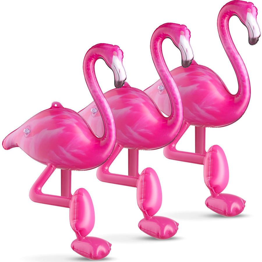 Inflatable Pink Flamingo Party Decorations - (12 Pack) 28" Large Blow-Up Flamingos, Realistic Animal Design, Summer Hawaiian Luau, BBQ, Birthday Party Decor, Pool Float Toys Indoor & Outdoor