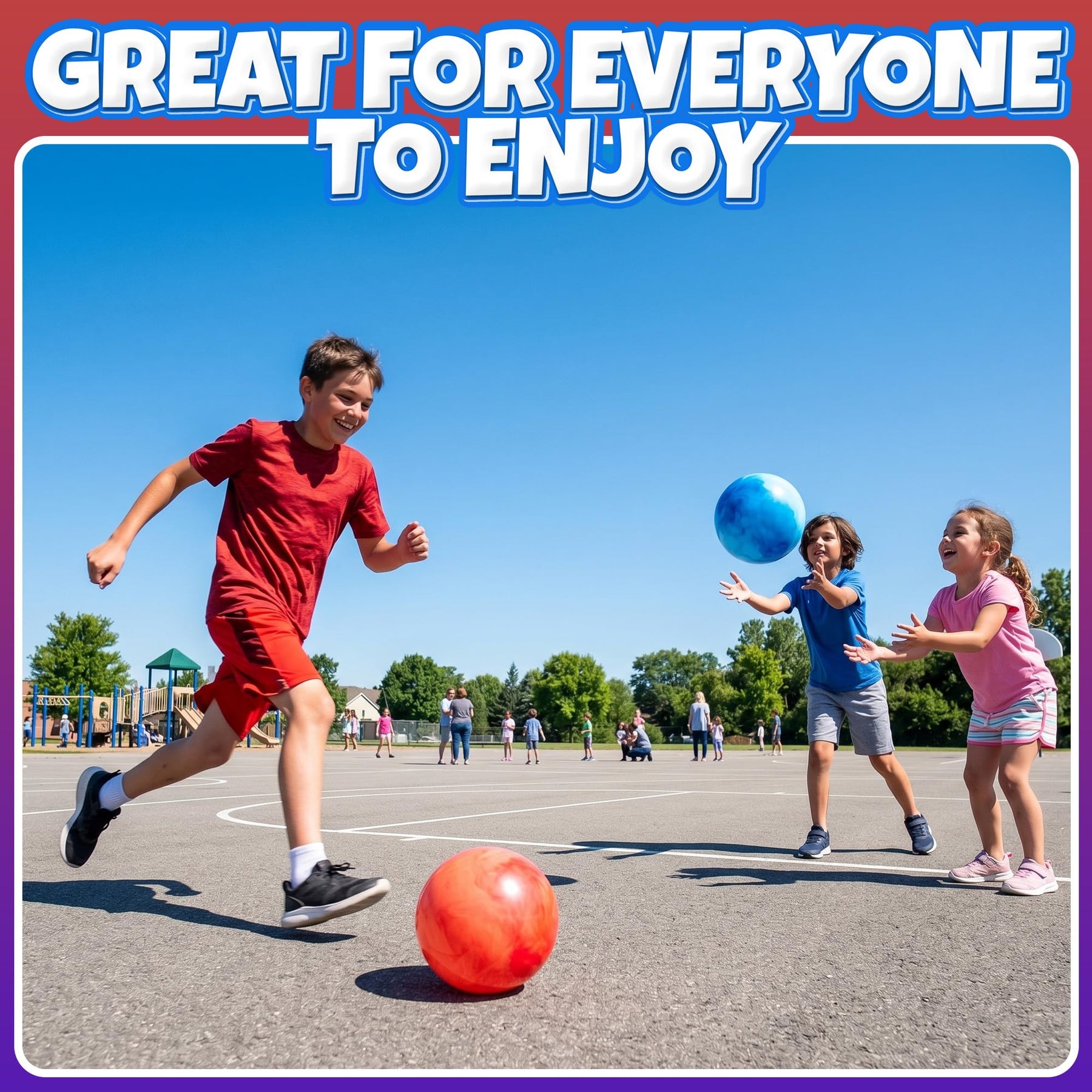 KiddieLoot Kids Playground Balls (2 Pack) - 8.5-Inch Marbleized Inflatable Activity Balls with Pump - Soft Bouncy Balls for Toddlers, Preschool, Daycare, Backyard & Outdoor Fun Summer Games