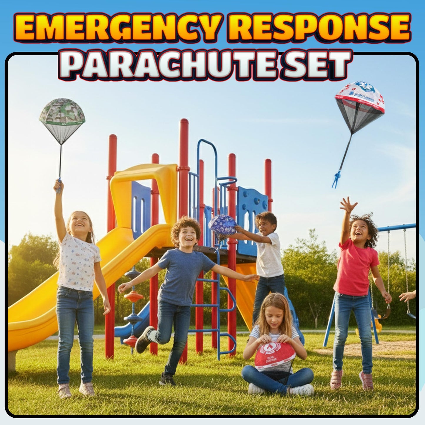 KiddieLoot Parachute Toys for Kids - (Pack of 4) Police, Army, Firefighter & EMT Figures w/Tangle-Free Parachutes - Outdoor Flying Toys for Kids, Party Favors, Birthday Gifts for Boys & Girls Ages 3+