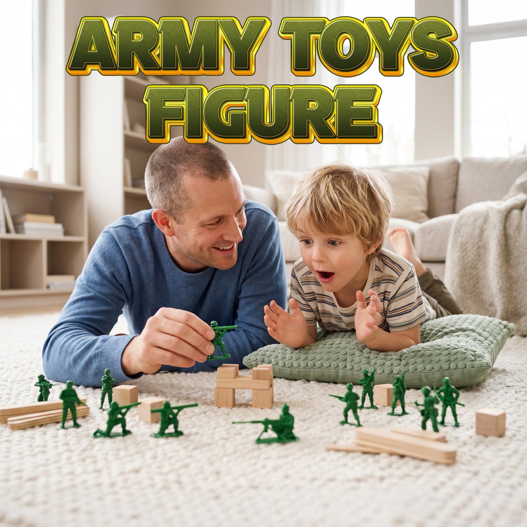 KiddieLoot Green Army Men Toy Soldiers (36 Pack) - Classic Military Action Figures for Kids - Plastic Army Toys Set for Battle Play, Party Favors, Cake Toppers & Goodie Bags