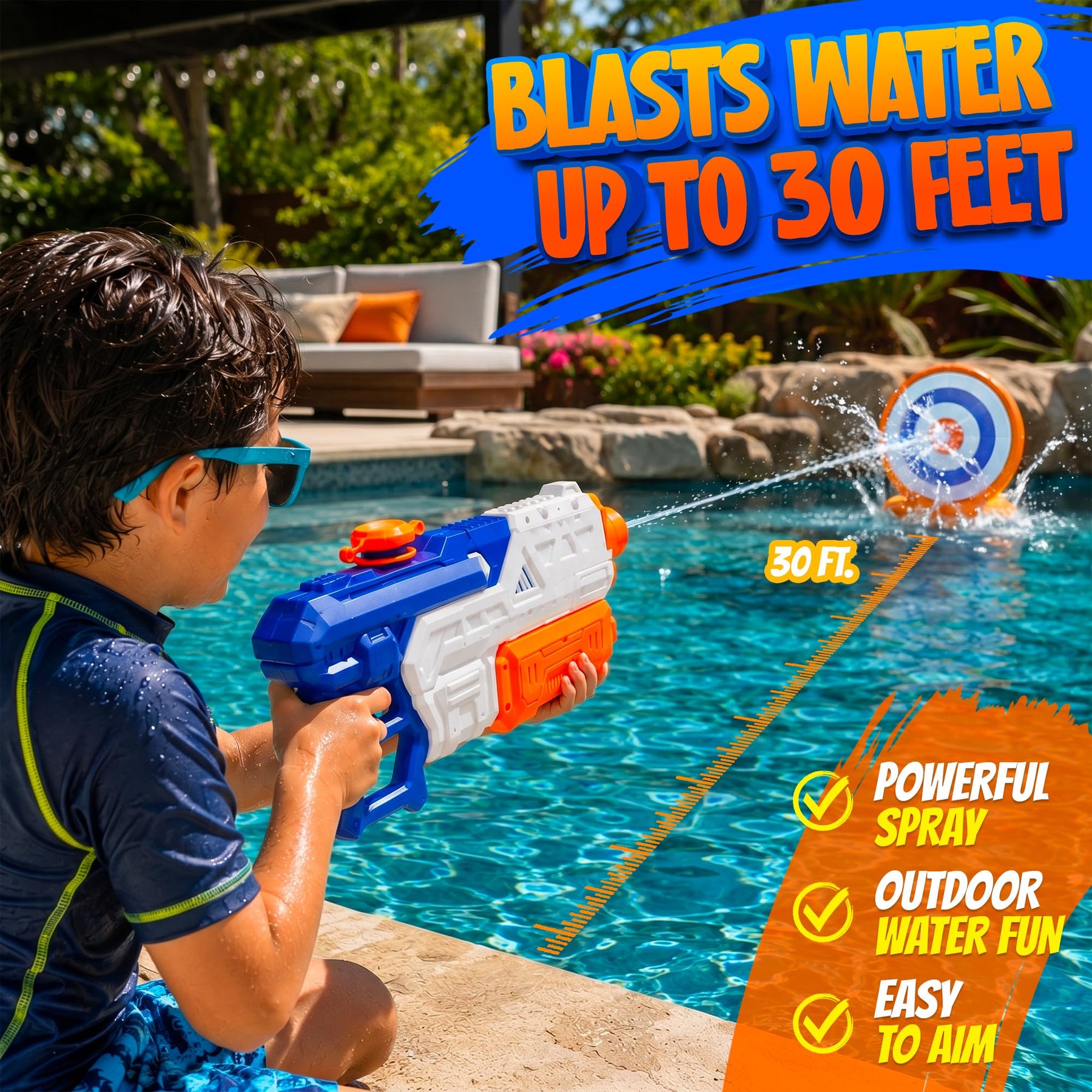 Water Guns for Kids & Adults, Super Squirt Blasters (2 Pack)