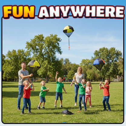 Parachute Toys for Kids - (Pack of 4) Tangle-Free Throwing Parachute Army Figures in Bright Colors - Outdoor Flying Toys for Kids Ages 4-8, Party Favors, Birthday Gifts, Boys & Girls Ages 3+