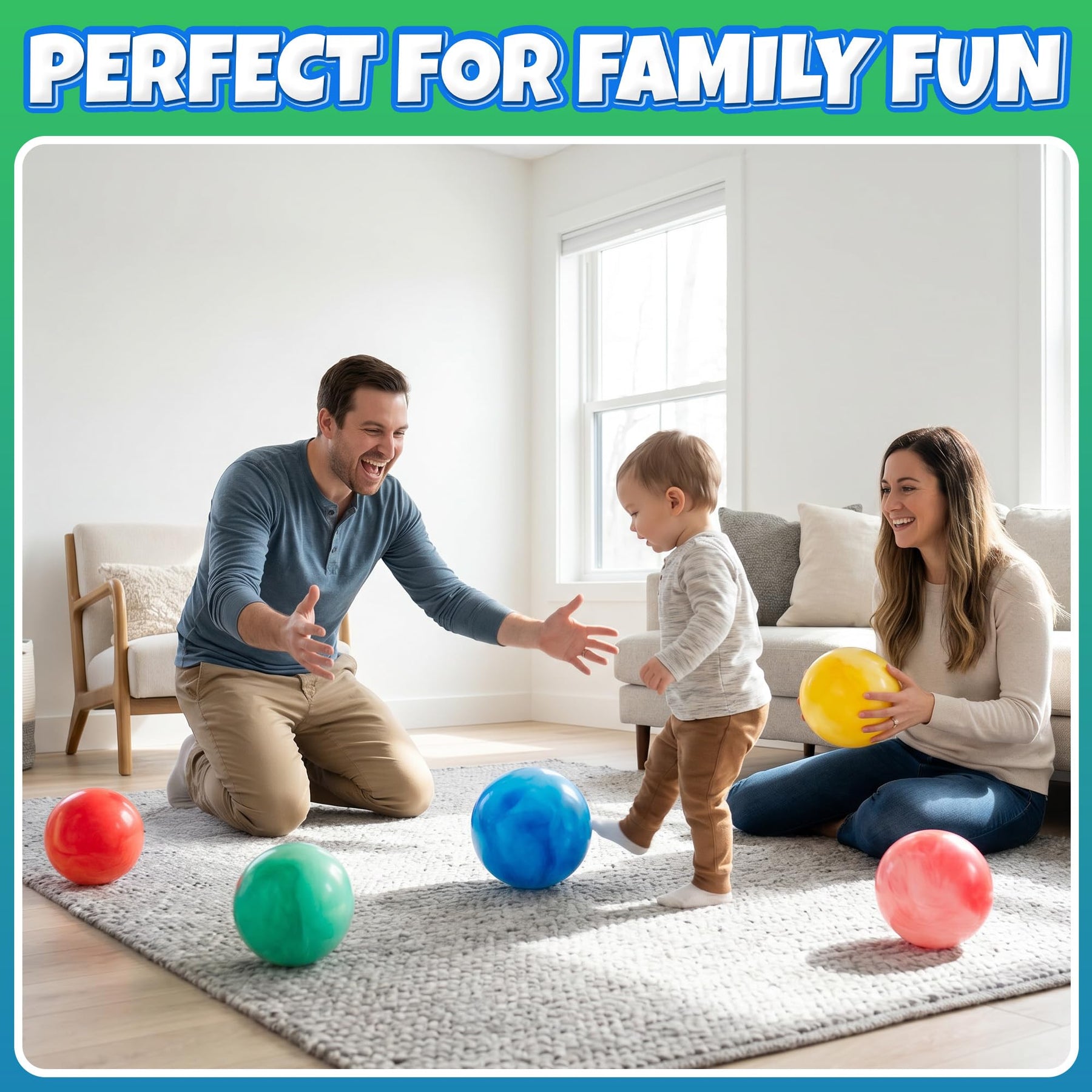 KiddieLoot Toddler Playground Balls (5 Pack) - 5-Inch Marbleized Inflatable Activity Balls for Kids - Soft Bouncy Vinyl Balls for Toddlers, Preschool, Daycare, Backyard Games & Fun Outdoor Play