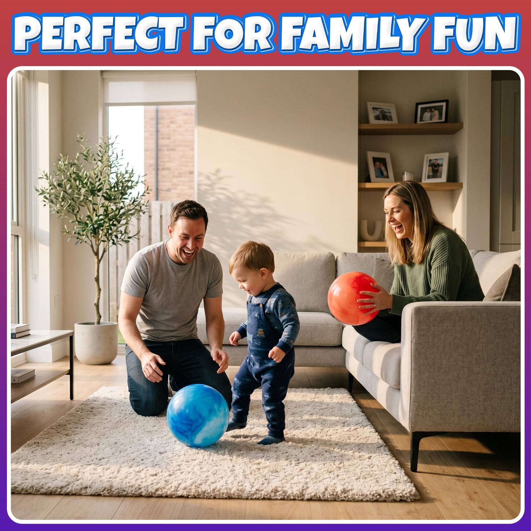 KiddieLoot Kids Playground Balls (2 Pack) - 8.5-Inch Marbleized Inflatable Activity Balls with Pump - Soft Bouncy Balls for Toddlers, Preschool, Daycare, Backyard & Outdoor Fun Summer Games