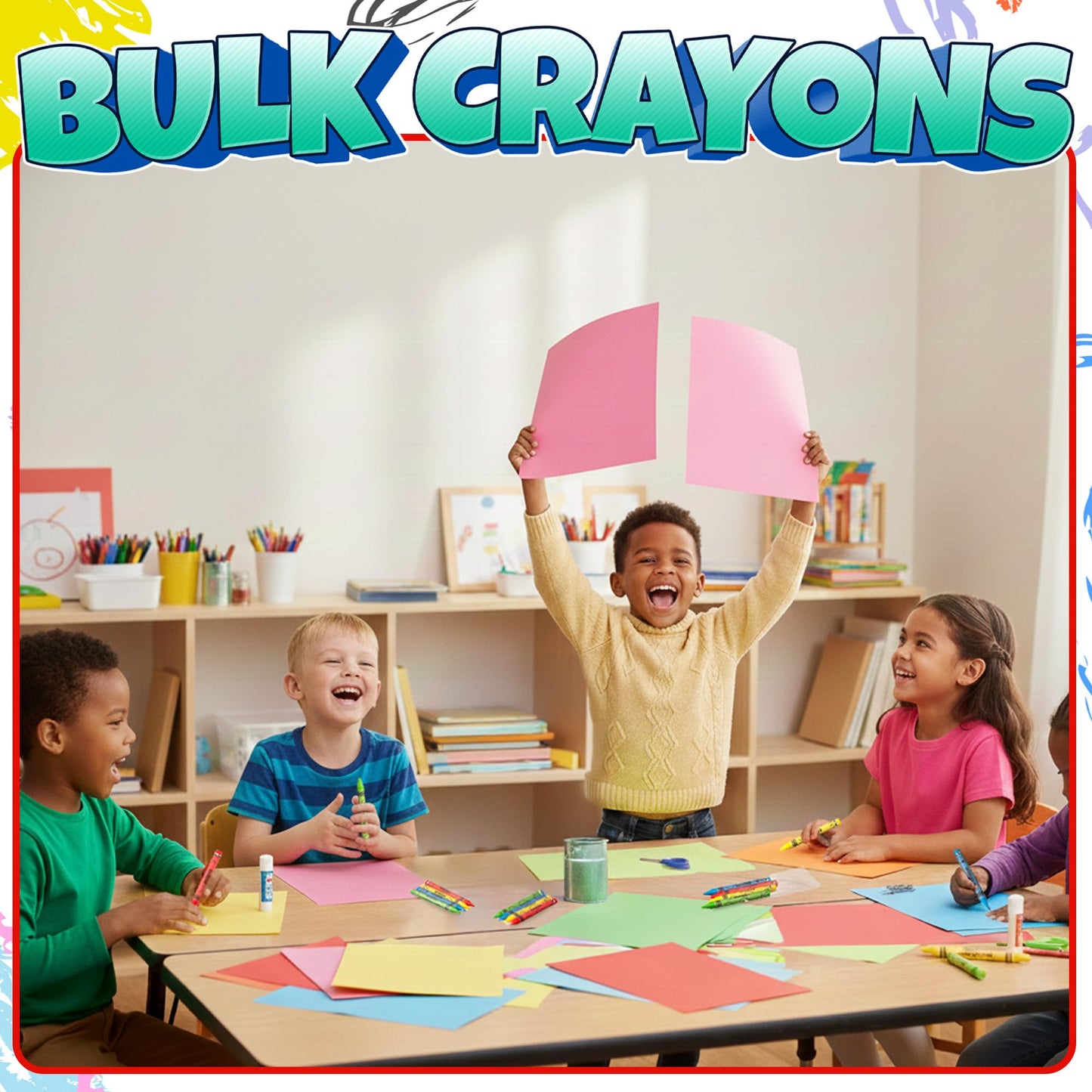 Bulk Crayons 100 Pack (25 Sets of 4) - Individually Wrapped Crayons Party Favors for Kids, Restaurants, Classrooms, Birthday Goodie Bags, School Supplies, Travel, Toddler Coloring Fun, Non-Toxic Wax