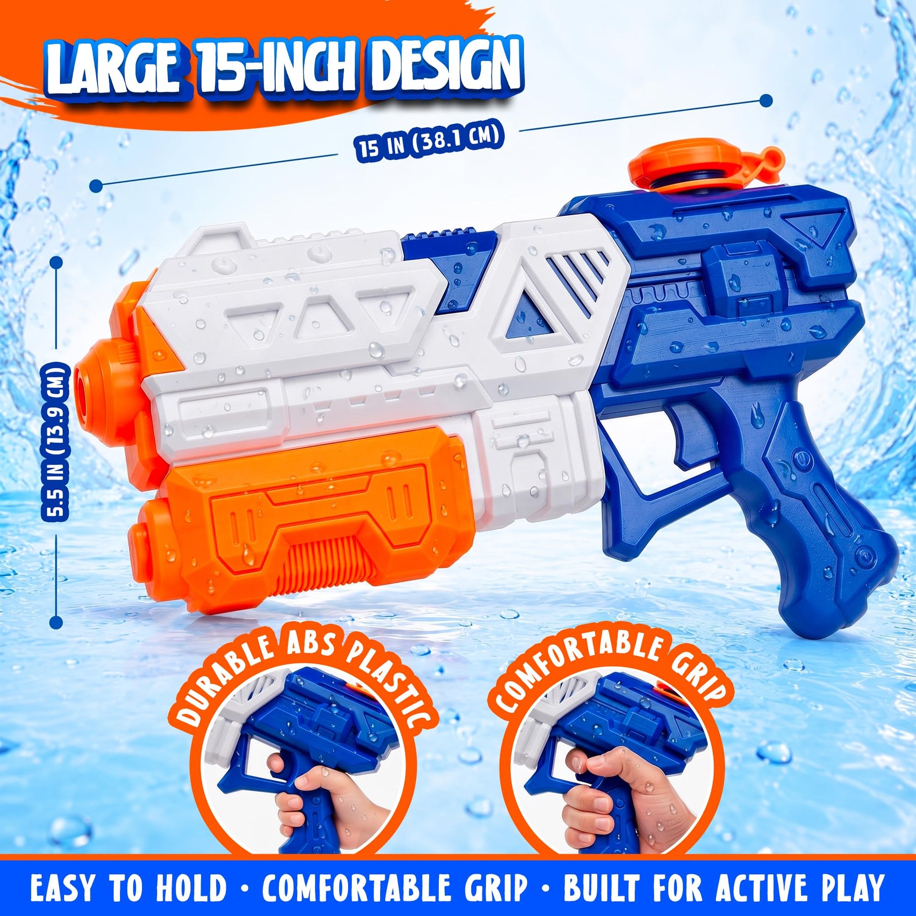Water Guns for Kids & Adults, Super Squirt Blasters (2 Pack)