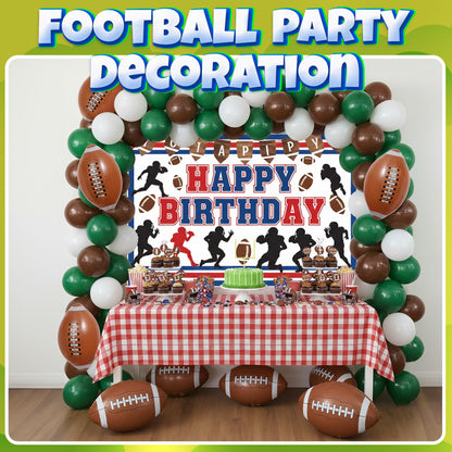 Inflatable Football Beach Balls (6 Pack) - 16-Inch Durable PVC Blow Up Beach Balls for Kids, Easy to Inflate, Outdoor Summer Pool Toys, Football Party Favors, Sports Theme Decorations, Giveaways