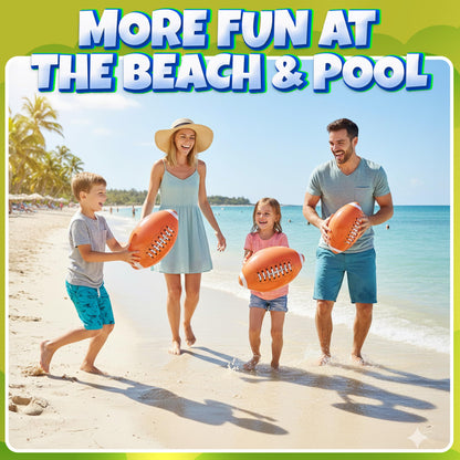 Inflatable Football Beach Balls (6 Pack) - 16-Inch Durable PVC Blow Up Beach Balls for Kids, Easy to Inflate, Outdoor Summer Pool Toys, Football Party Favors, Sports Theme Decorations, Giveaways