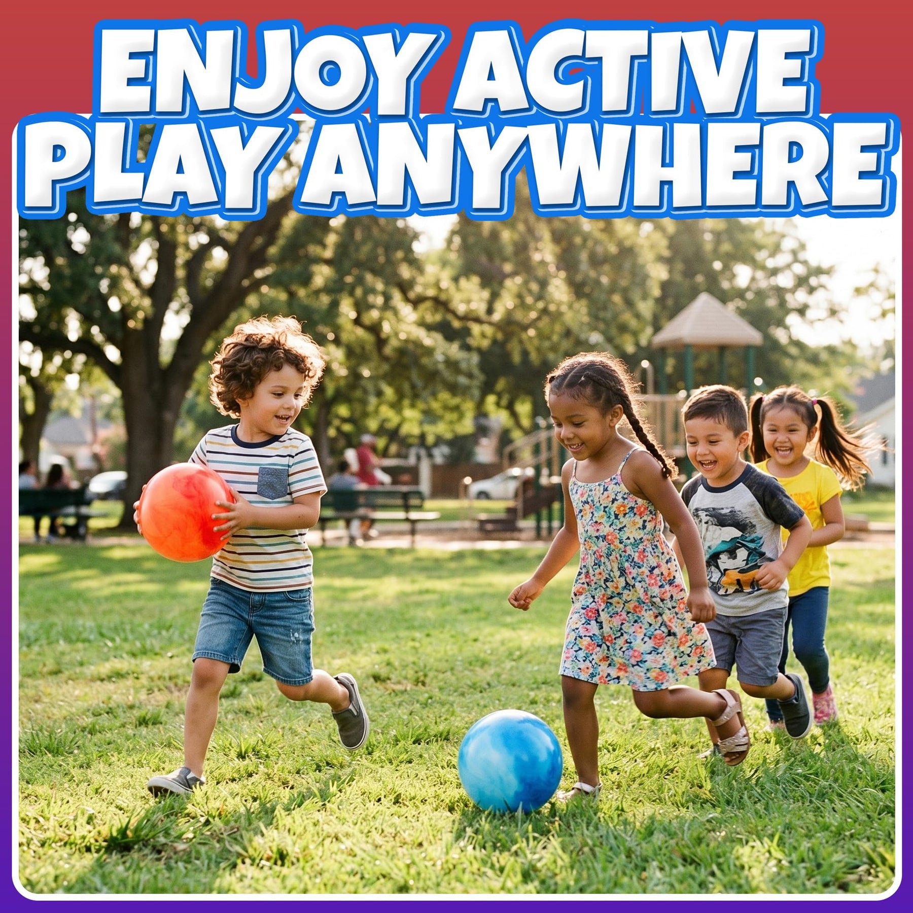 KiddieLoot Kids Playground Balls (2 Pack) - 8.5-Inch Marbleized Inflatable Activity Balls with Pump - Soft Bouncy Balls for Toddlers, Preschool, Daycare, Backyard & Outdoor Fun Summer Games